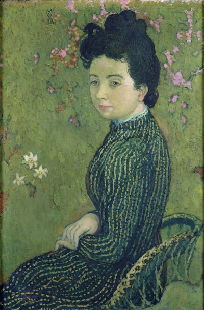 Portret van Eva Meurier in een groene jurk, 1891 door Maurice Denis